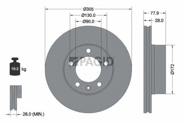 2X Pagid Bremsscheibe 54159NC FüR Opel Movano X70 Bus DTI UD0 UD4 Cdti Renault 2-image