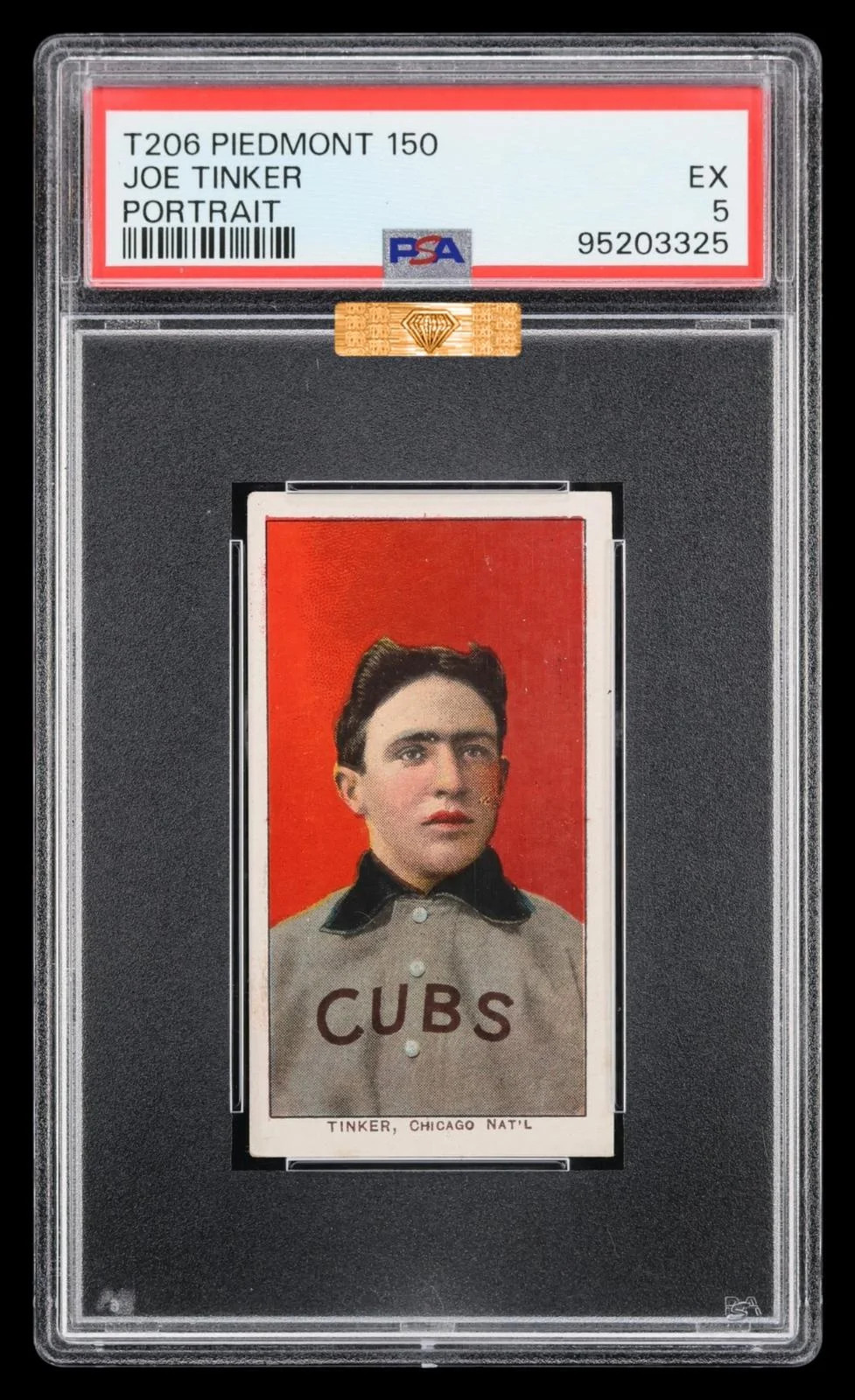 1909-11 T206 Piedmont 150 Joe Tinker Portrait PSA 5 MBA Bronze