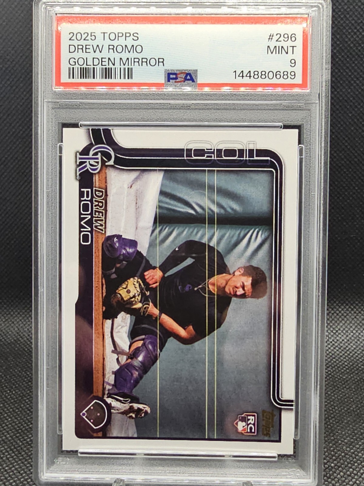 2025 Topps Series 1 - Drew Romo Rookie #296 Golden Mirror Image Variation Pop 1!