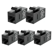 Ul-Listed CAT6 Keystone Coupler 5-Pack, Ethernet Coupler Female to Female, RJ45 