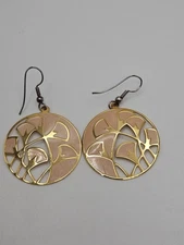 Vintage Edgar Berebi Enamel Gold Tone Dangle Earrings 