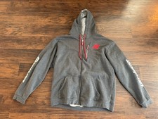 Snap-On Logo Front/Back & Sleeves Zip Up Hoodie SZ 3XL ~Charcoal Gray/Red
