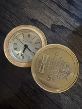 Little Debbie Snacks Logo Alarm Clock WORKS! Food Brass Case 1998