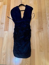 2b Rich Evening Dress Black Ruffles Size 12 Long Zipper
