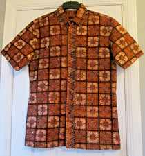 Mens Batik Shirt, RARADJONGGRANG Shirt Men M Batik, Button Up, Short Sleeve