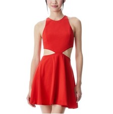 NWT Alice + Olivia Red Fit and Flare Cutout Cocktail Dress Size 10