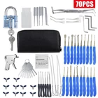 Set with Clear Lock for Locksmith Practice Stainless Steel 70Pcs Pick