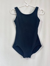 Capezio Girls Black Classic Tank Dance Leotard Size Small Fits XS EUC