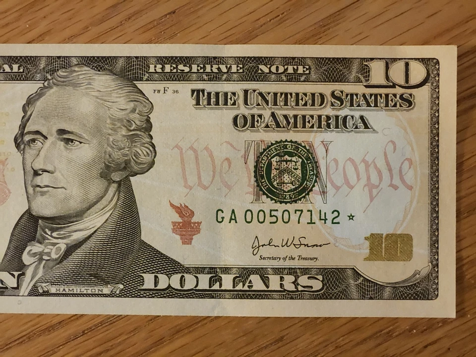 2004 A $10 BOSTON STAR NOTE LOT (3) UNC/GEM # GA00507142*-GA00507144* 00 START - Image 4 of 4