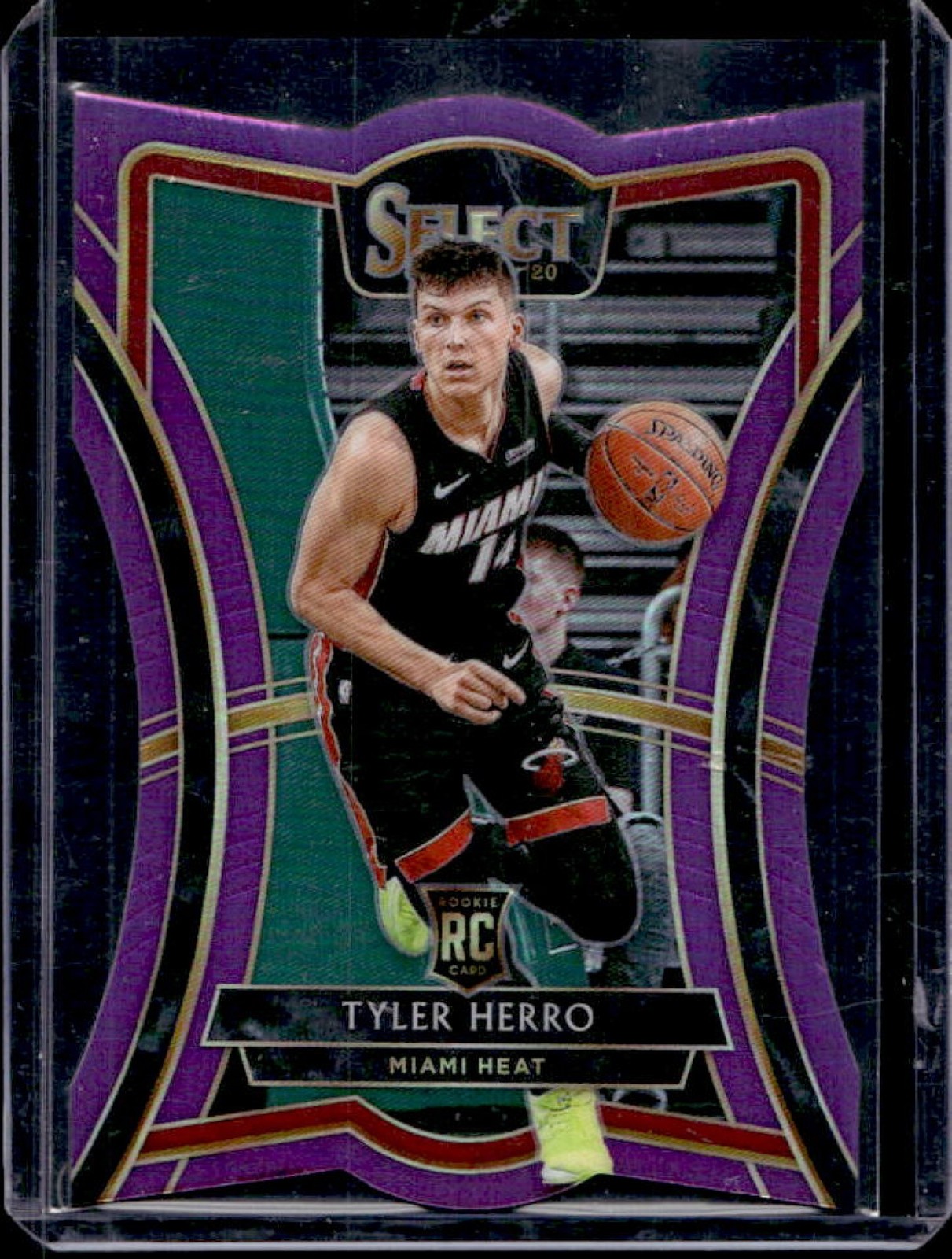 2019-20 Select Tyler Herro RC Purple Prizm Die Cut Premier Level #72/99 Heat