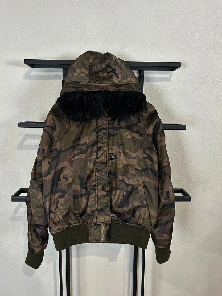 VTG Japanese Hysteric Style MILITARI Fur Hooded Bomber Jacket 90s Y2K - Image 4 of 4