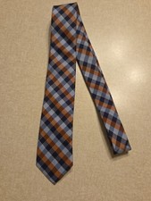 Class Club Gold Label Tie Blue Orange Plaid