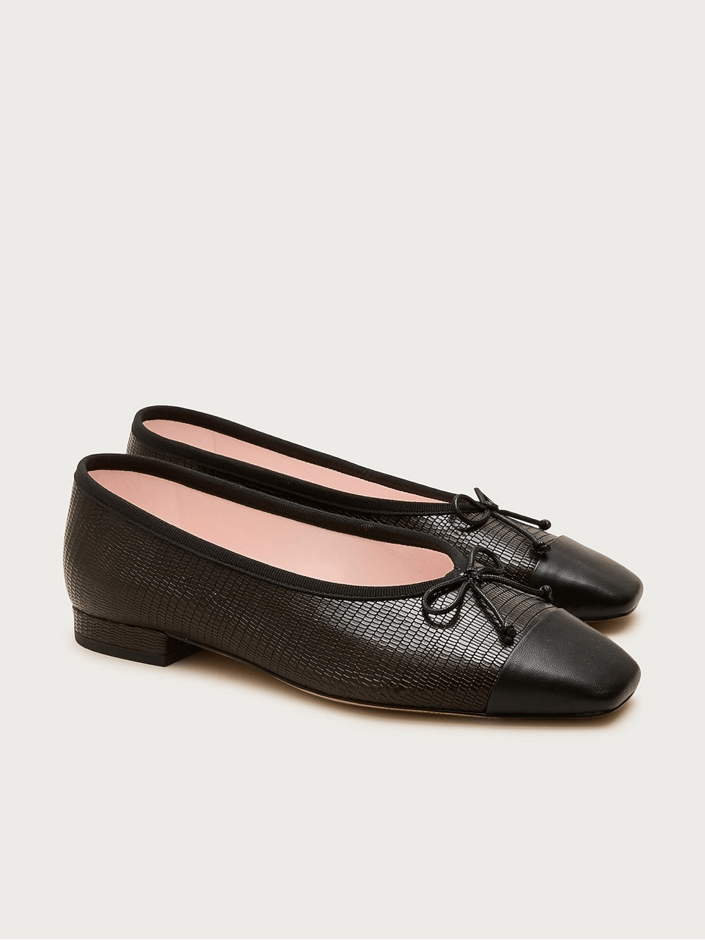 J Crew Sophie cap toe ballet flats in lizard-embossed leather