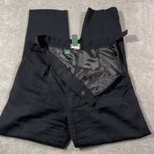 Lauren Ralph Lauren Women's Dress Pants 10 Black Worsted Wool Made in USA Career