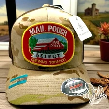 Mail Pouch Tobacco Vintage Patch YuPoong Flexfit Multicam Camo Trucker Hat