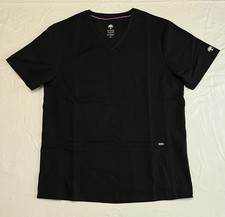 Healing Hands Vincent V-Neck Scrub Top HH606A D Black Men's Sz S NWOT