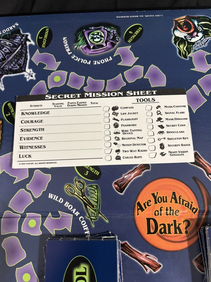 Nickelodeon Are You Afraid of the Dark Juego de Mesa 1995 Cardinal Completo LEER Foto 4 de 4