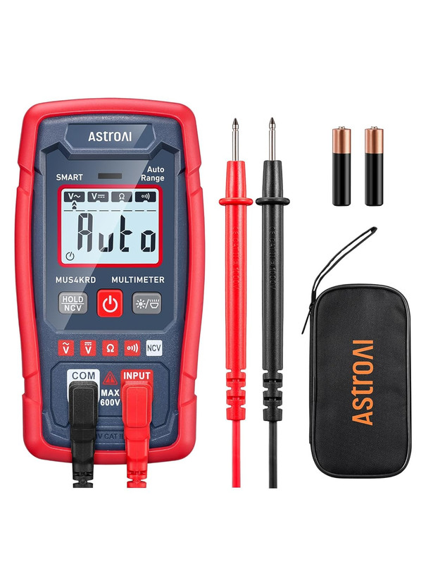 Digital Multimeter 4000 Counts Auto Ranging with Case, Backlit Display Electrica