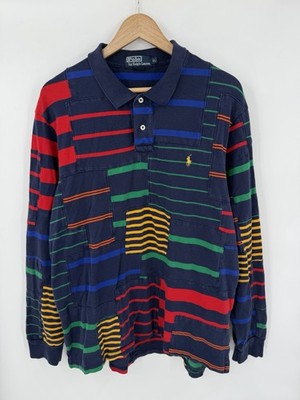 Vintage 2005 Polo Ralph Lauren Patchwork Polo Shirt Men s Size XL RARE