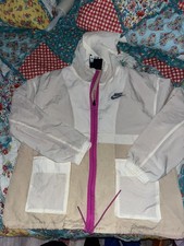Nike Ivory  Beige Two-tone Windbreaker Jacket - womens M