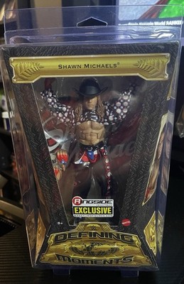 SHAWN MICHAELS WWE  DEFINING MOMENTS RINGSIDE COLLECTIBLES W/FIGURE DEFENDER NIB