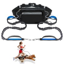 Hands Free Dog Leash for 2 DogsAdjustable Waist Dog Running Leash with Dual P...