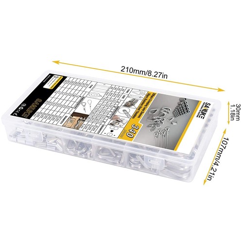 Sanuke 340PCS Stainless Steel Wire Rope Cable Thimbles Aluminum Crimping Loop... - Afbeelding 7 van 8