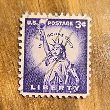 USA U.S. Postage 3c Briefmarke Liberty Freiheitsstatue gestempelt Einzelmarke