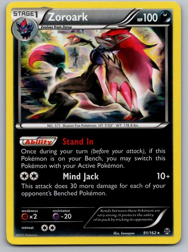 Zoroark 91/162 Holo Rare BREAKthrough Pokemon Lightly Played