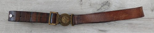 Belt Scout, leather, buckle Allzeit Bereit, 93 cm/ 36.6 in, used, Switzerland - Picture 3 of 14