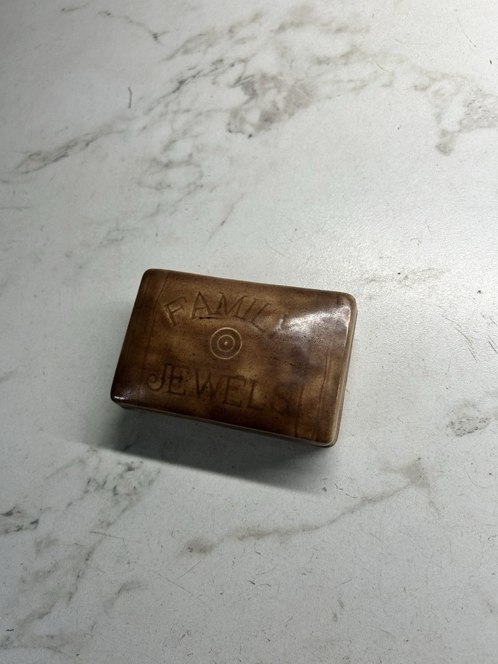 Rare vintage ceramic 'Family Jewels' R-rated novelty piece — the kind of gloriously crude gag gift that doesn't get made anymore.