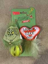 New, THE GRINCH CHRISTMAS 3 PACK CAT TOYS, CATNIP INSIDE  CRINKLE  FEATHERS