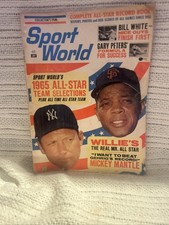 Sport World Aug 1965 Vintage Magazine Willie Mays~Mickey Mantle On Cover