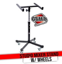 Studio Mixer Stand DJ Cart by GRIFFIN  Rolling Standing Rack On Casters