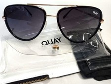 QUAY AUSTRALIA AVIATOR UNISEX SUNGLASSES BLACK / GREY GRADIENT 60/15 140