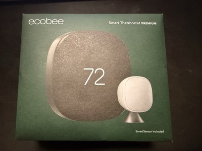 Never Used Ecobee Smart Thermostat Premium with Smart Sensor Black And silver