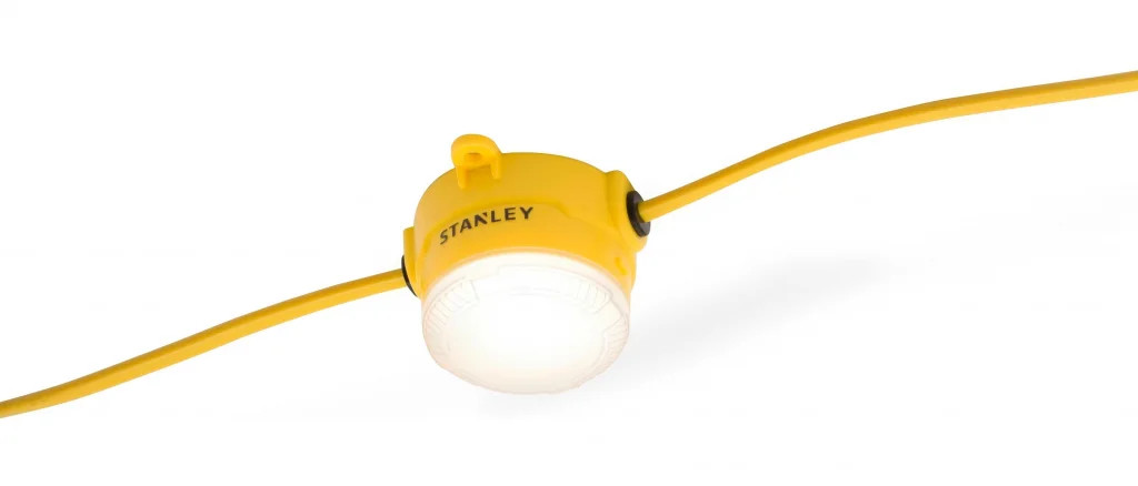 Site Light Yellow 10 x 8w LED Festoon Work Lights 240v IP44 6500K Stanley