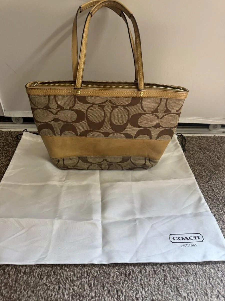 バッグ Vintage Coach Signature Tote cream brown 25+ Coach Tote Brown Bags & Handbags for Women for sale | Updated