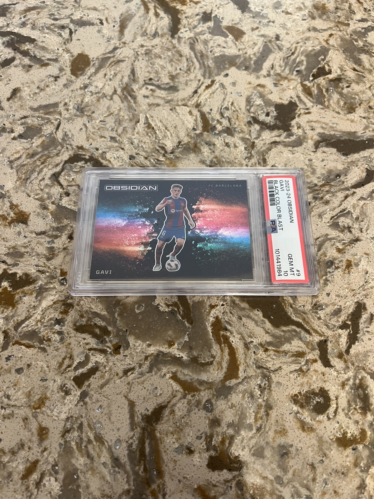 2023-24 Panini Obsidian Gavi Black Color Blast PSA 10! Spain Barcelona
