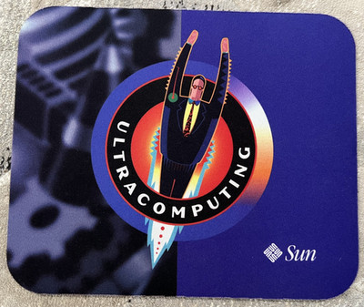 Vintage Sun Microsystems Ultra Computing Rocket Man Mouse Pad (Purple)