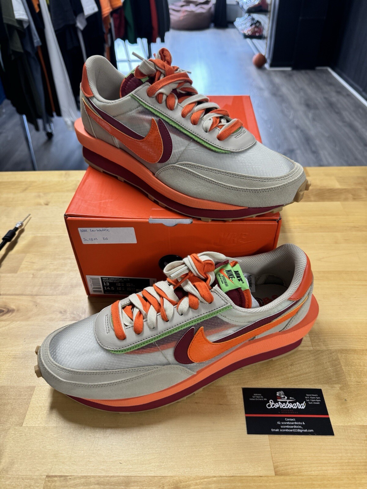 SACAI X NIKE Taglia 13 Nike sacai x Clot x LDWaffle Net Orange Blaze