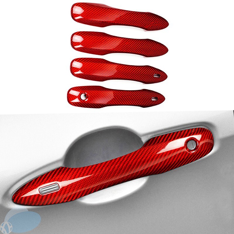 Real Carbon Fiber Car Door Handle Cover Trim Accessories For 19-22Toyota Corolla