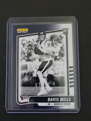 2021 Panini Instant Davis Mills Black & White Limited Print Rookie Card /2728