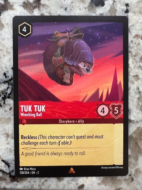 DISNEY LORCANA RISE OF THE FLOODBORN NON FOIL RARE CARD TUK