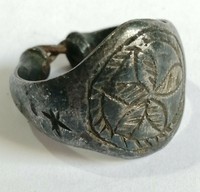 ANCIENT ROMAN COLOR SILVER LEGIO RING RARE ENGRAVED