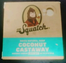 Dr. Squatch Men's Natural Soap Coconut Castaway Light Grit 5oz Bar 