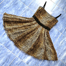 Dolce & Gabbana Dress Y2K Vintage Sheer Silk Animal Print Mobwife 40 S 2-4 $1295