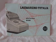 LAGOMARSINO TOTALIA 8381 LIBRETTO ISTRUZIONI MACCHINA CALCOLO  EPOCA