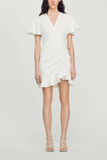 Sandro Women's Short Crossover Dress, Style SFPRO03080, Size 36, Color Ecru