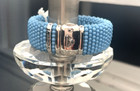 Lagos Caviar Blue Ceramic Sterling Silver Bracelet 23mm New $1,500